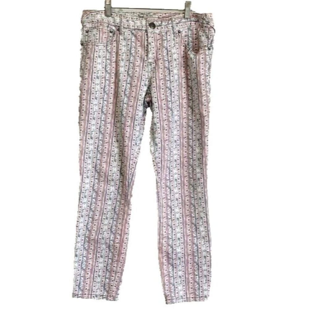 Free People Geo Rotary Skinny Ankle Cropped Pant Size 29 (29x26) Boho Casual